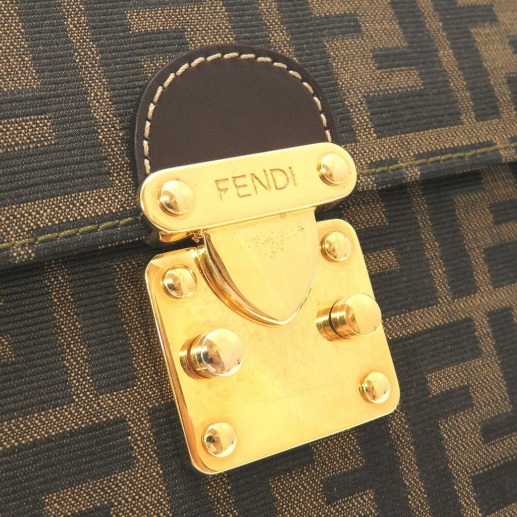 FENDI ZUCCA CANVAS BROWN HANDBAG