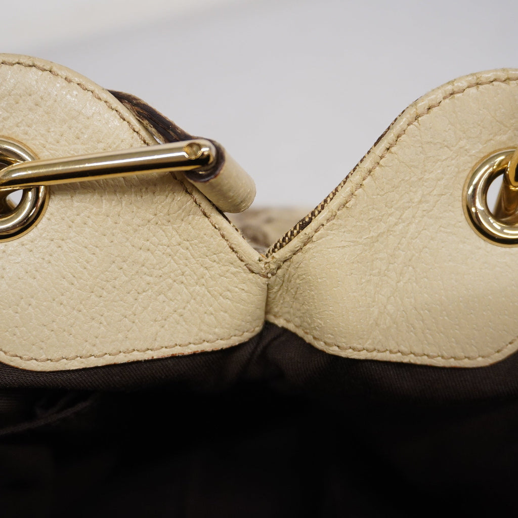 GUCCI  GG Canvas Handbag 121023 Women's Handbag Beige,Ivory