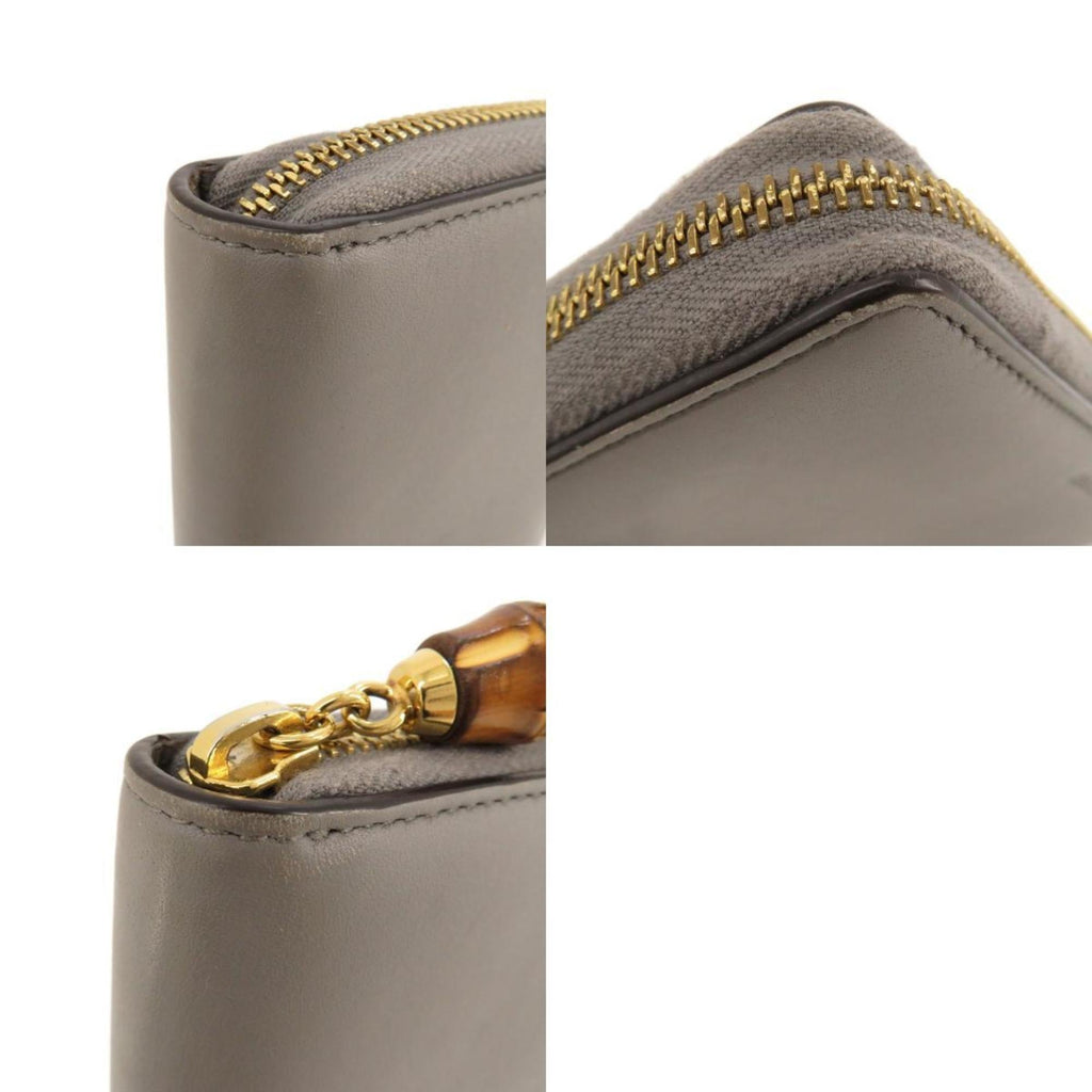 GUCCI 453158 bamboo long wallet leather ladies