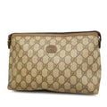 GUCCI  156 01 045 Women's GG Supreme Clutch Bag Beige