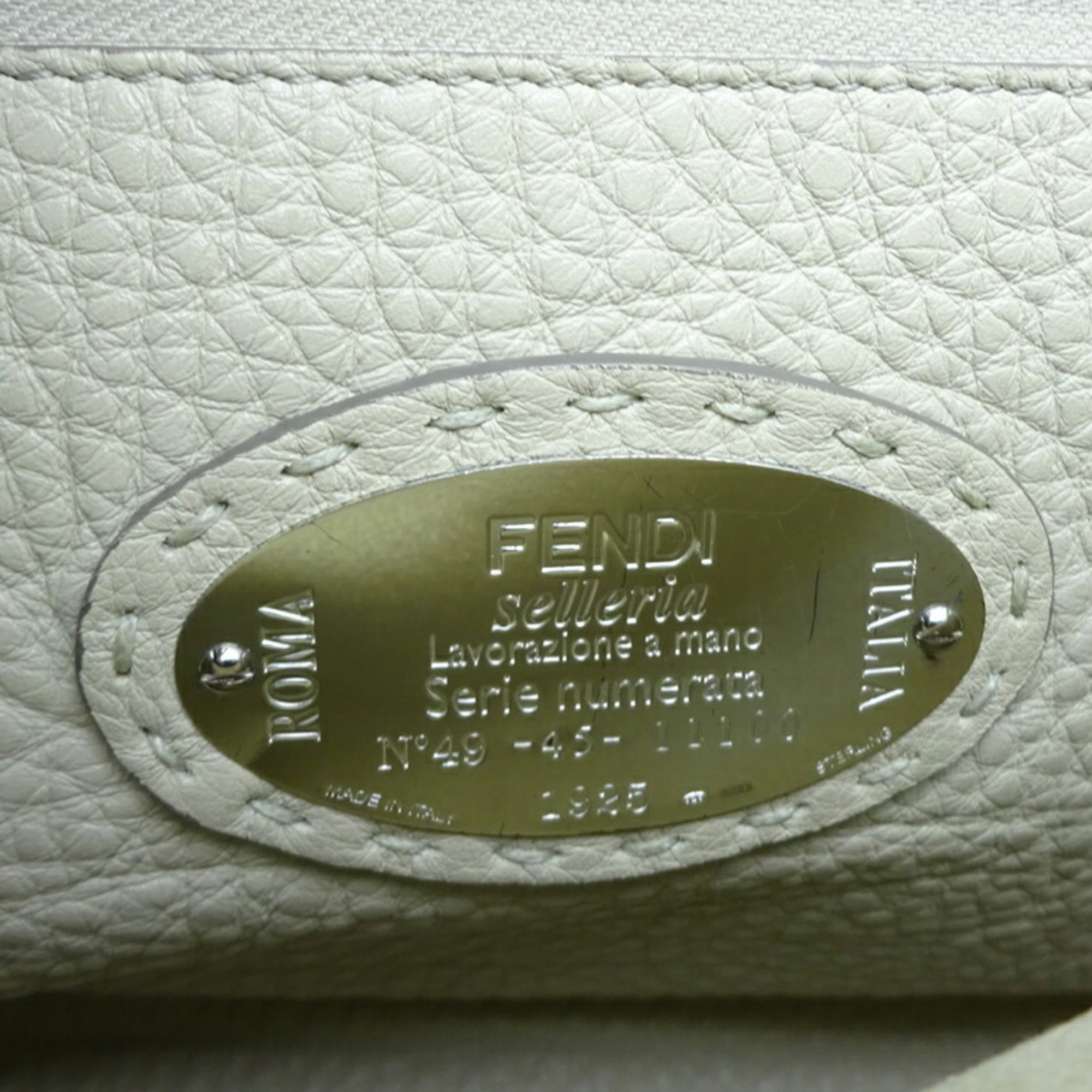 Fendi Peekaboo Medium 2Way Ladies Handbag 8BN290 Selleria Leather Gray