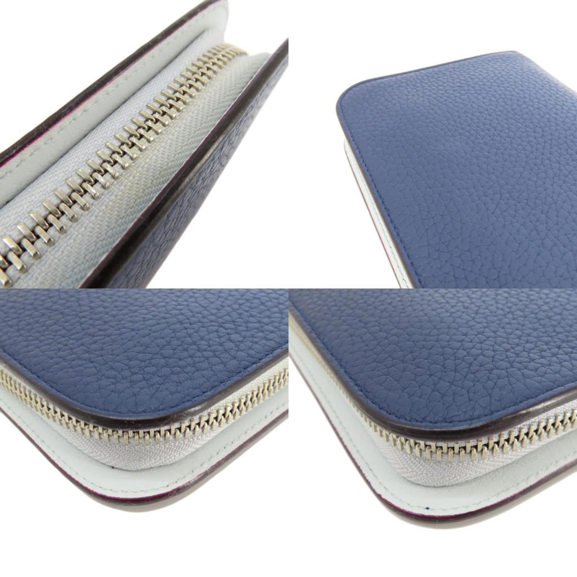 CHRISTIAN DIOR Round Charm Long Wallet Leather Women's