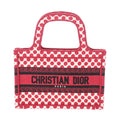 CHRISTIAN DIOR Book Tote Dot Pattern Red White Women's Canvas Bag