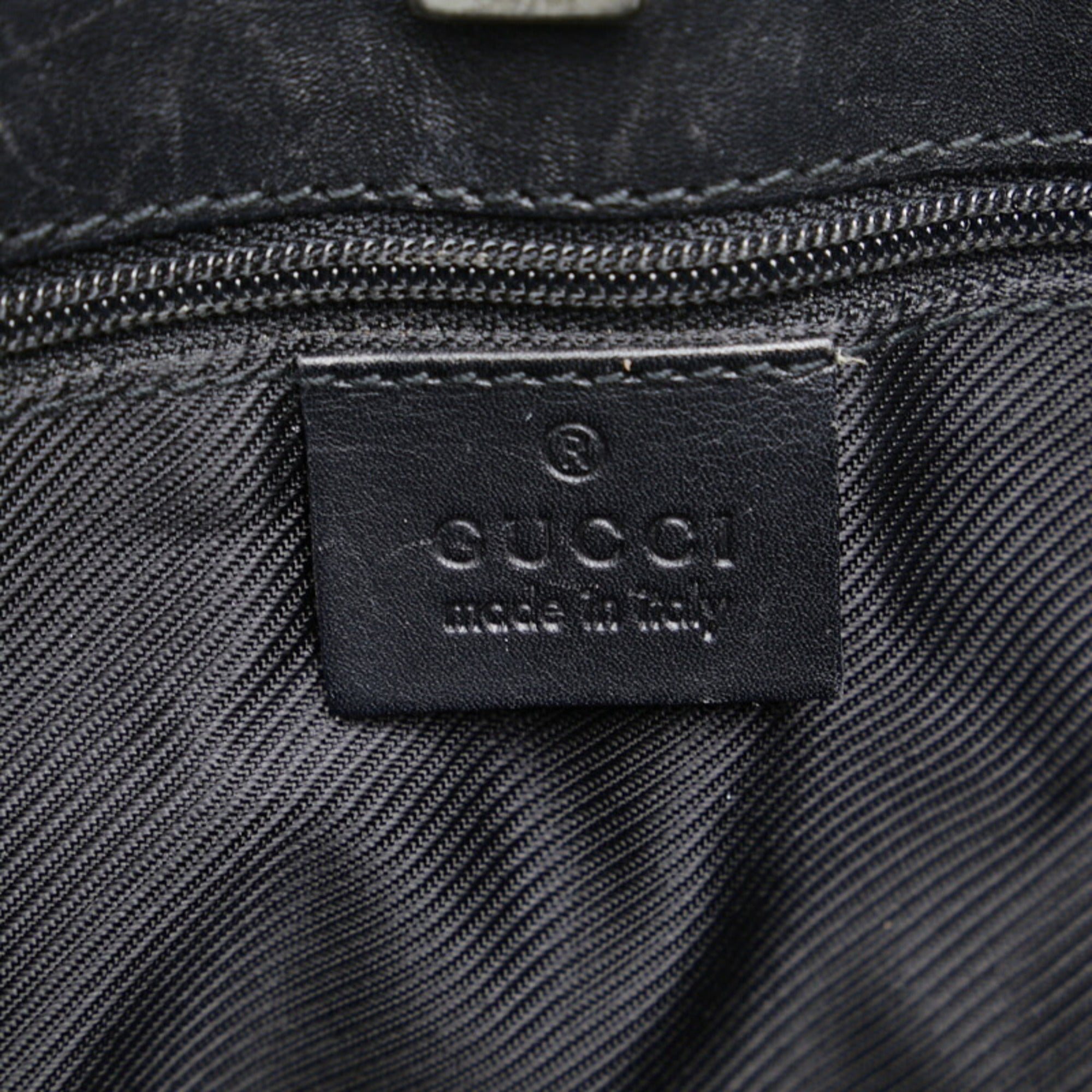 GUCCI GG canvas handbag one shoulder bag 001 4231 black leather ladies