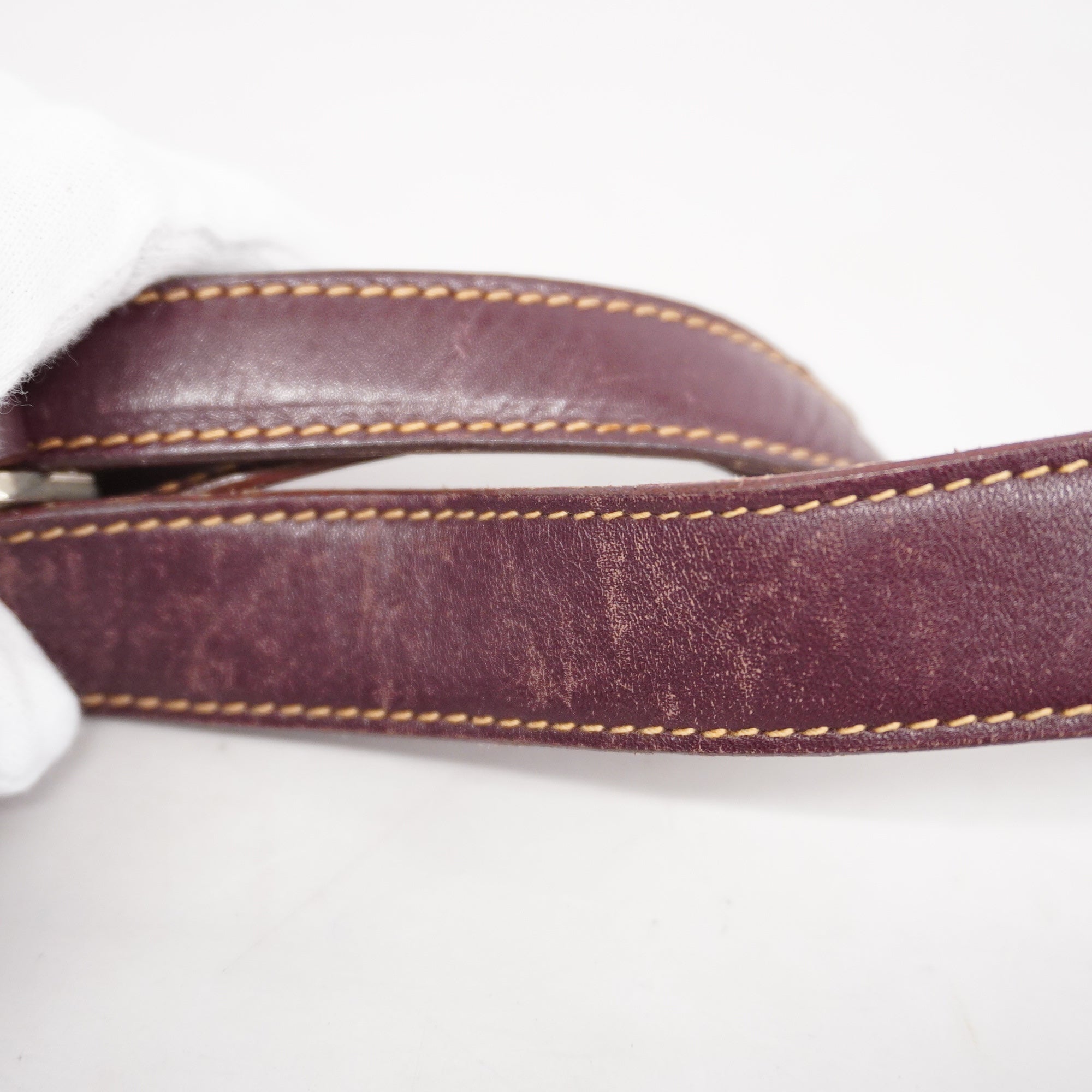 GUCCI  GG Canvas Shoulder Bag 001 106 0466 Women's Leather Bordeaux