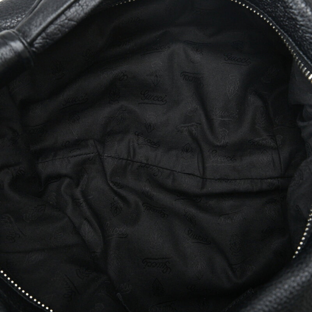 GUCCI Bamboo Hobo One Shoulder Bag 232930 Black Leather Women's