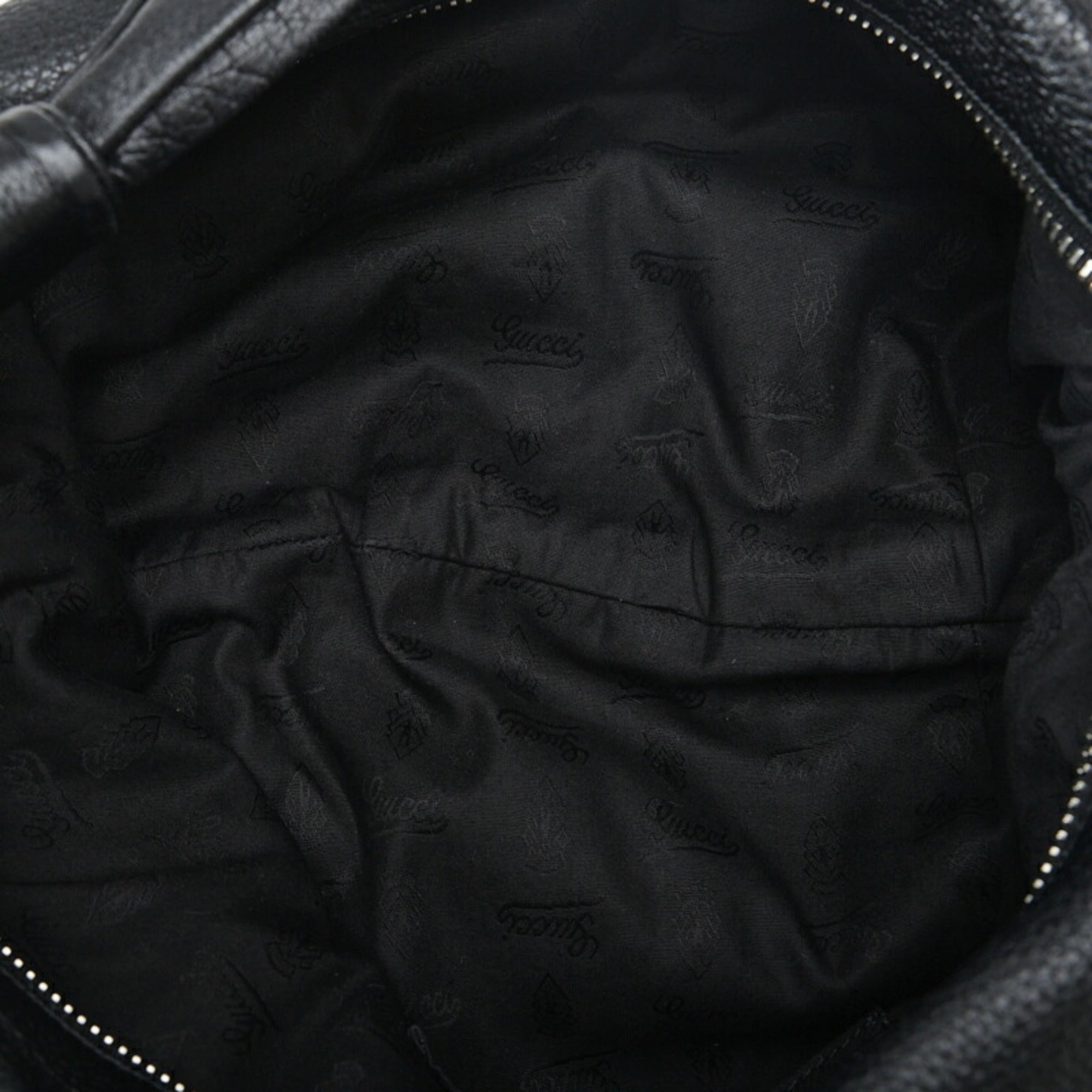 GUCCI Bamboo Hobo One Shoulder Bag 232930 Black Leather Women's