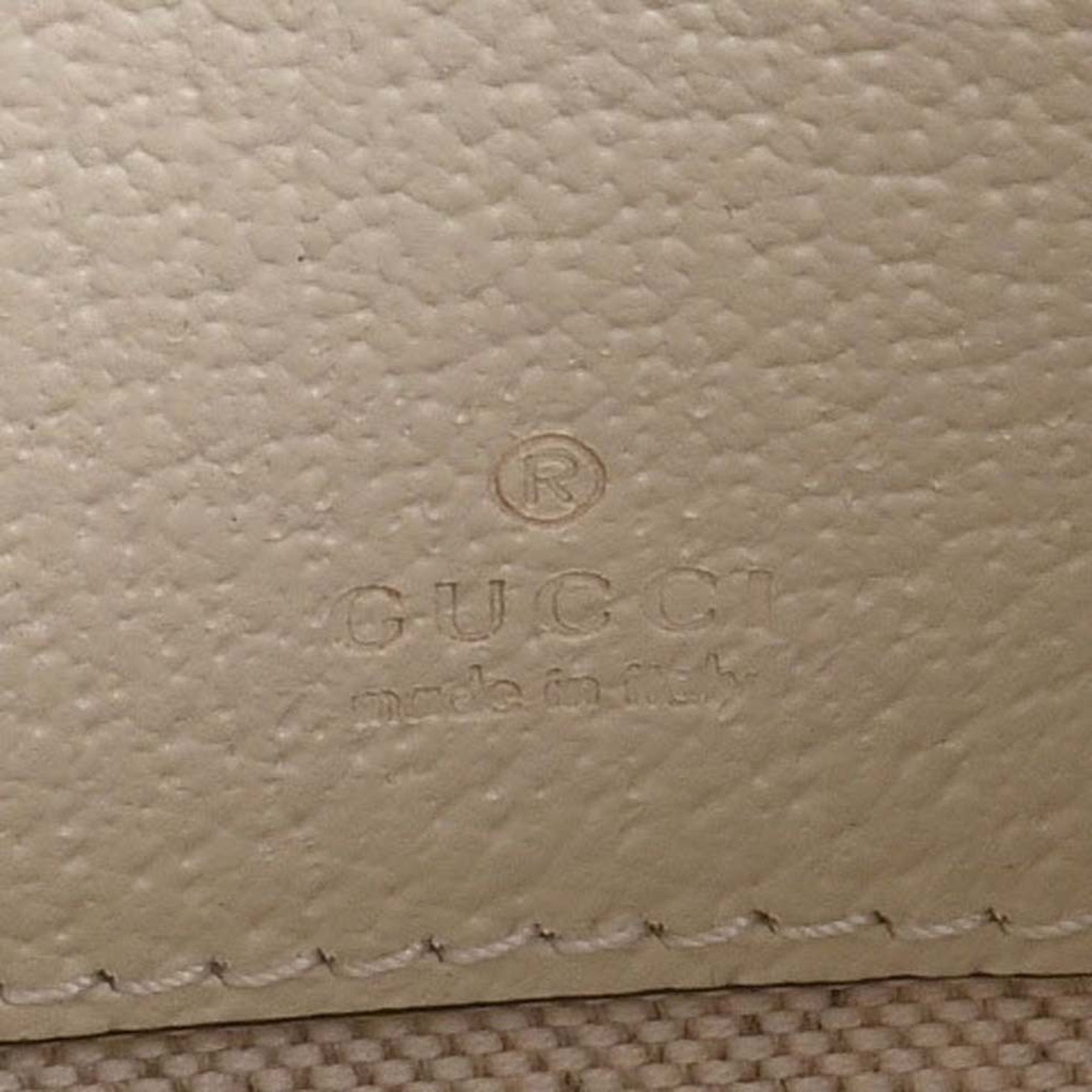 GUCCI GG Supreme Half Moon Shape Animal Print One Shoulder Bag 726843 Beige White Women's