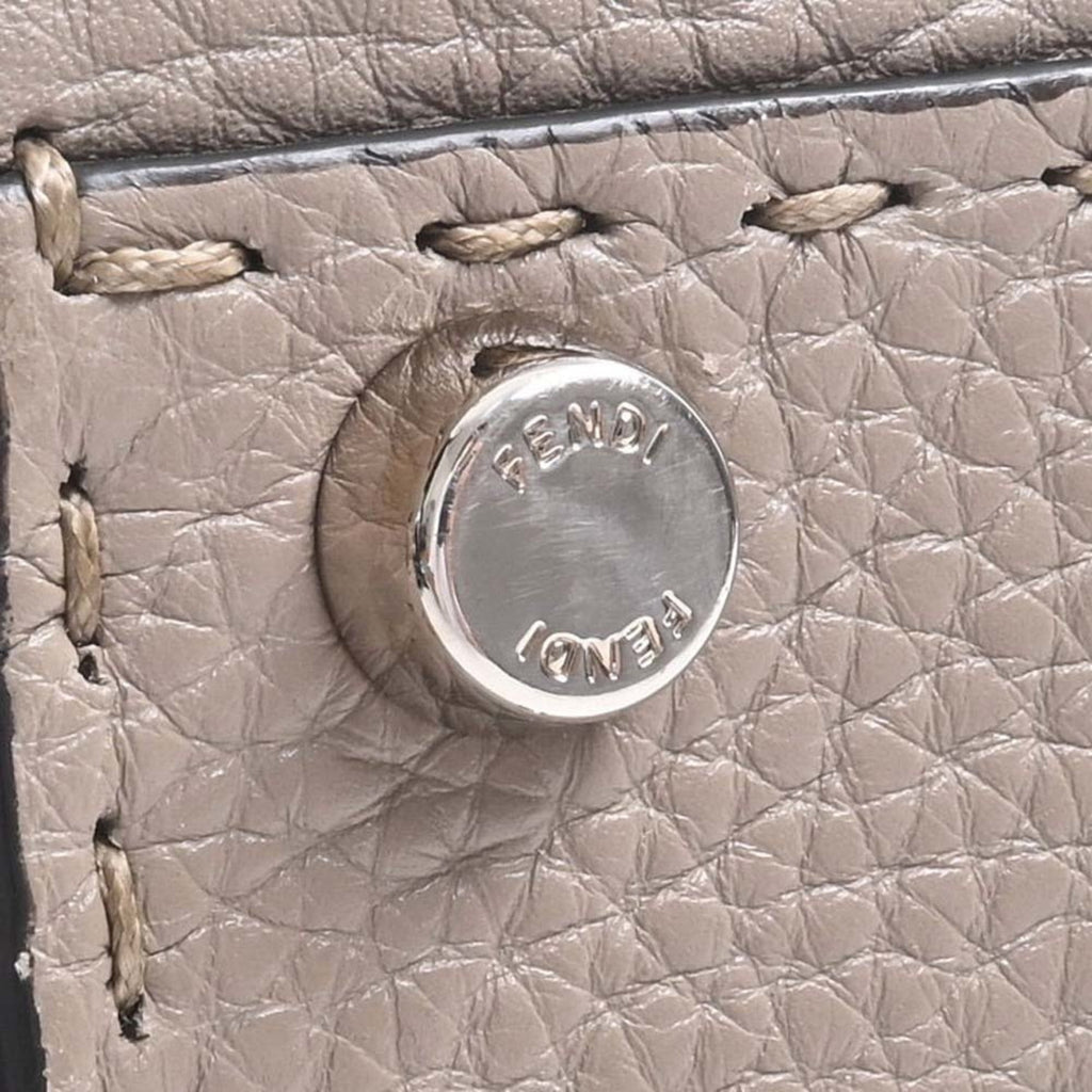FENDI Leather Peekaboo Handbag 8BN290 Beige Ladies