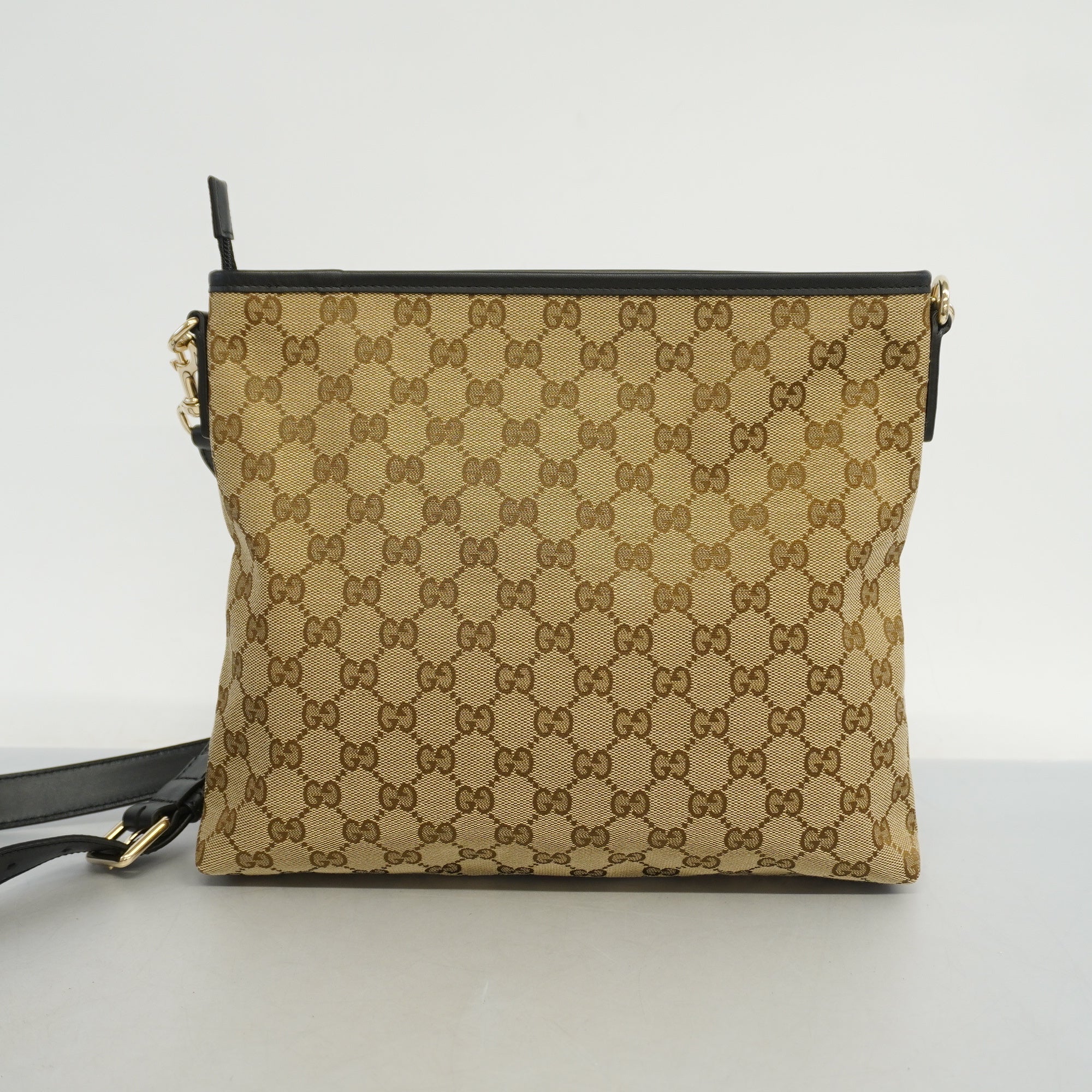 GUCCI  Sherry Line 388926 Unisex GG Canvas,Leather Shoulder Bag Beige,Black