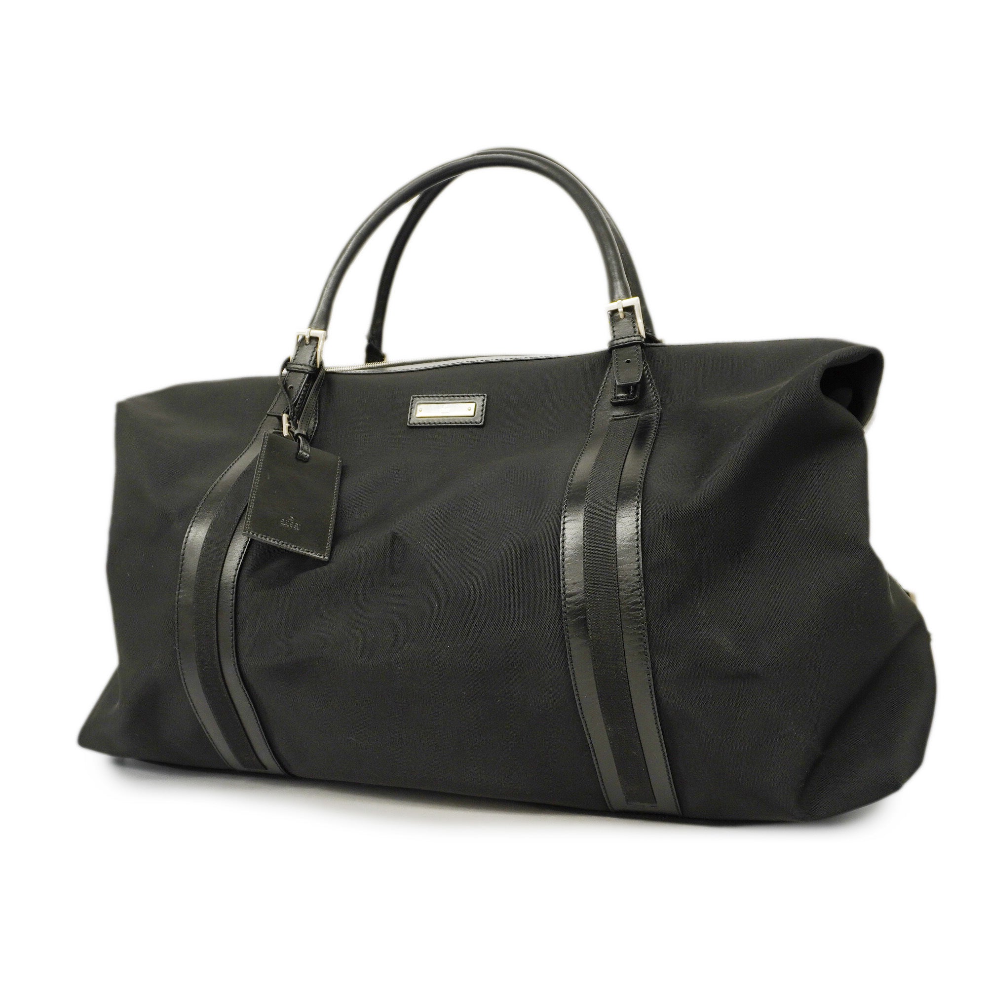 GUCCI  Boston Bag 201847 Men,Women,Unisex Leather,Nylon Boston Bag Black