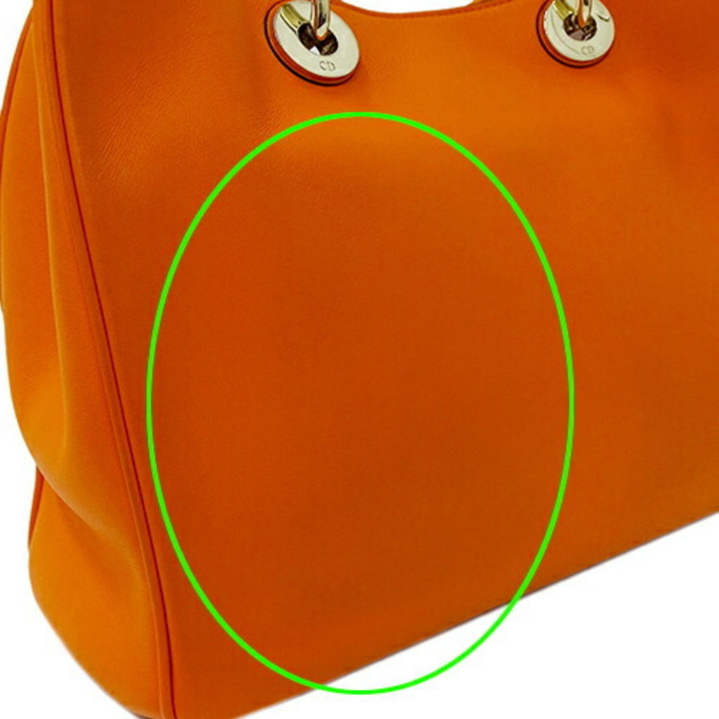 CHRISTIAN DIOR Bag Ladies Handbag Shoulder 2way Leather Diorissimo Orange