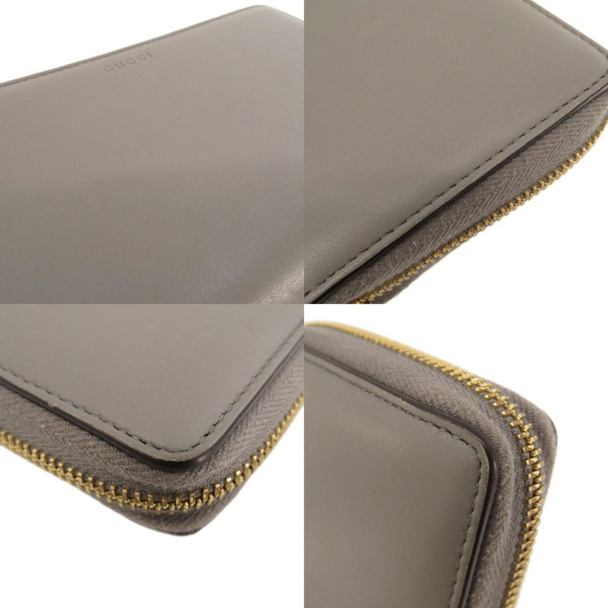 GUCCI 453158 bamboo long wallet leather ladies