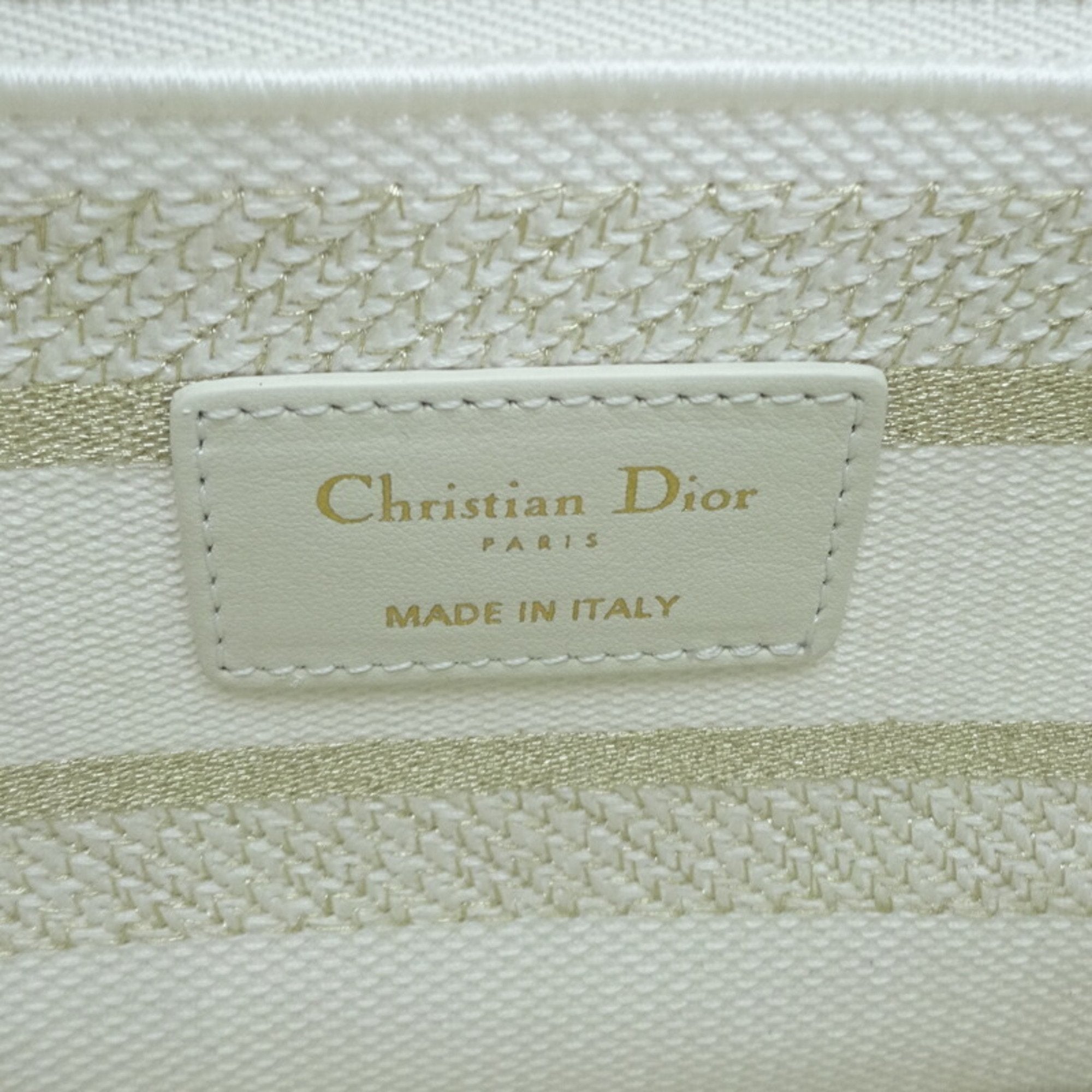 CHRISTIAN DIOR Lady D-LITE Medium 2022 Limited Ladies Handbag Toile White/Gold