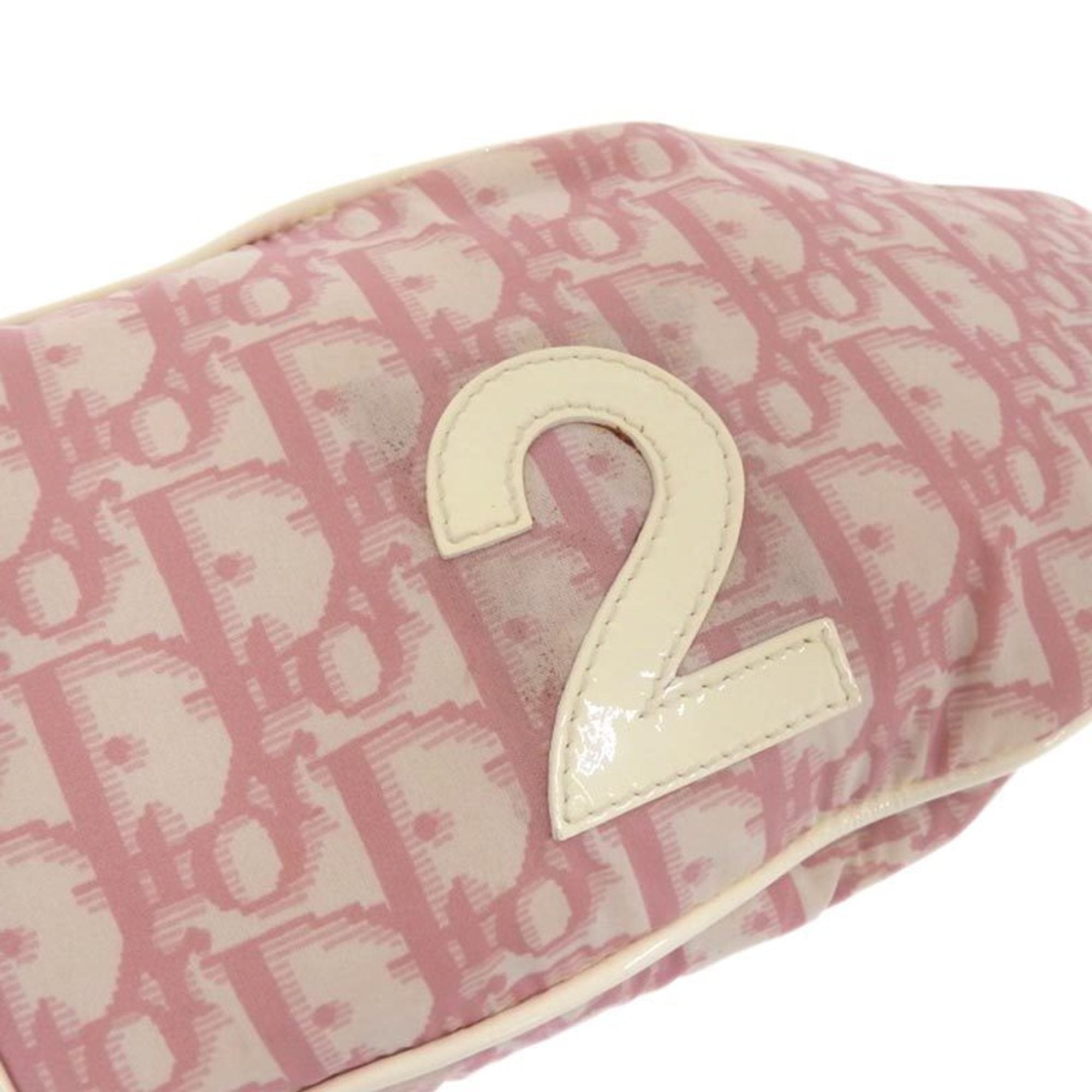 Christian Dior Bag Women's Waist Trotter Nylon Pink White