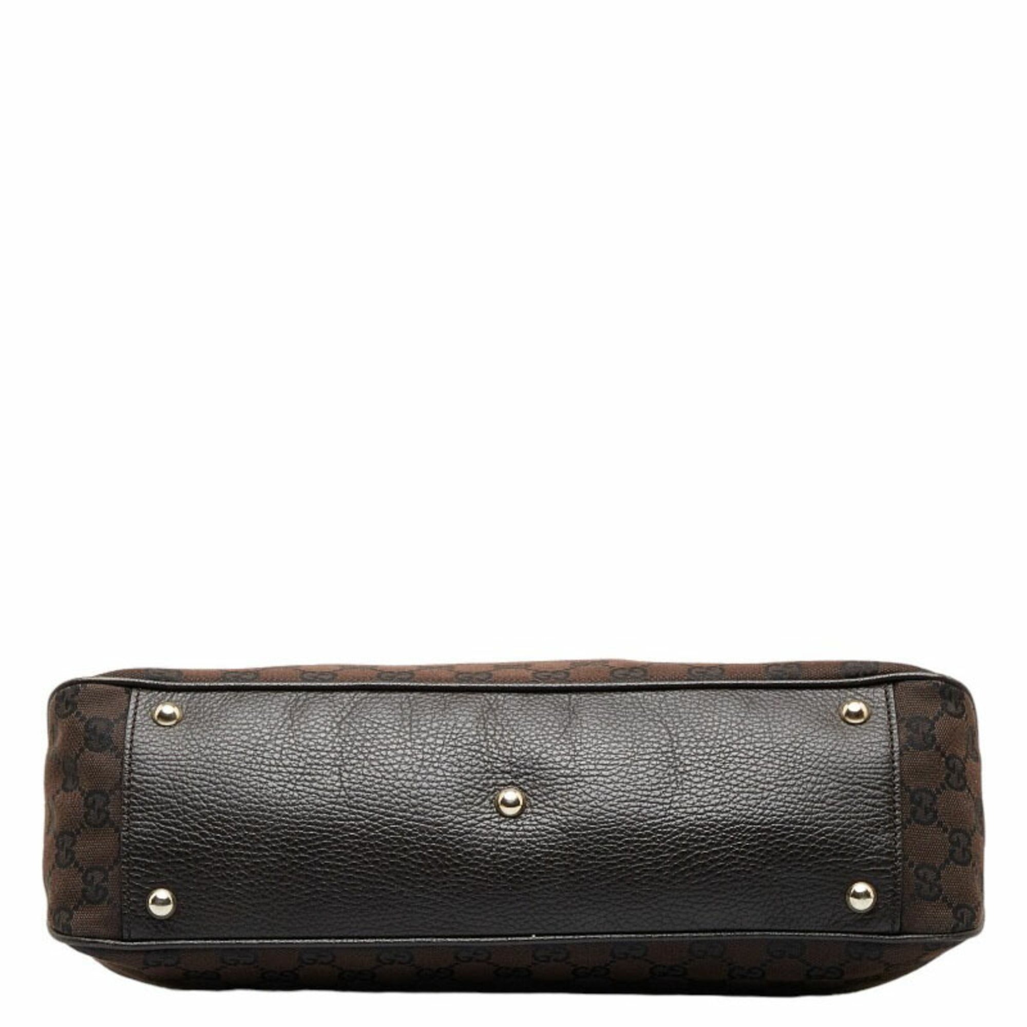 GUCCI GG Canvas Handbag Shoulder Bag 290826 Brown Leather Women's