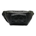 GUCCI GG embossed waist bag body shoulder 645093 black leather men's