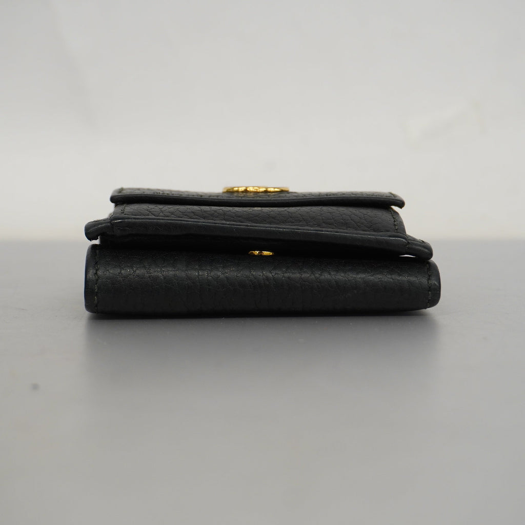 GUCCIAuth  GG Marmont Gold Hardware 523277 Women's Leather Wallet [tri-fold]