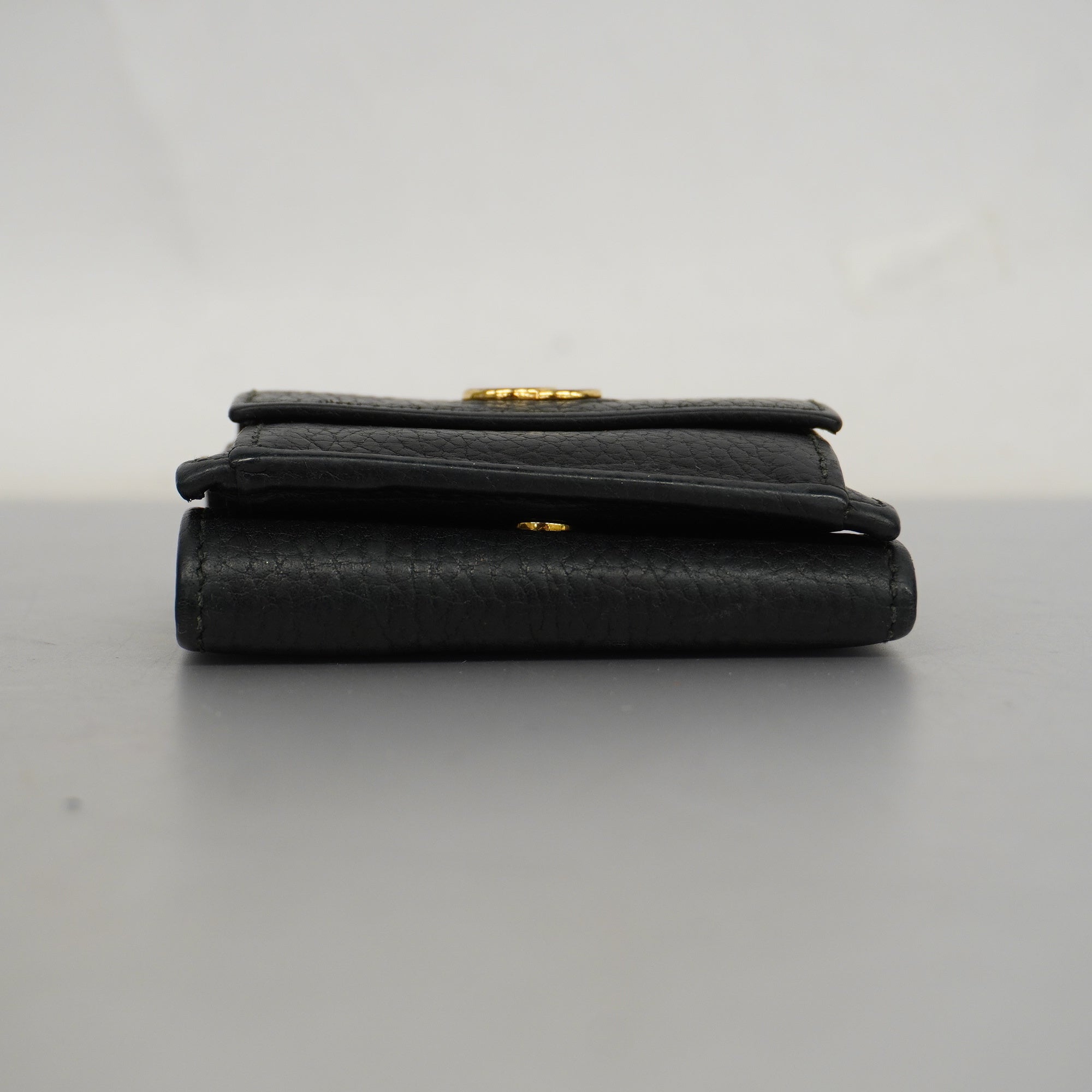 GUCCIAuth  GG Marmont Gold Hardware 523277 Women's Leather Wallet [tri-fold]