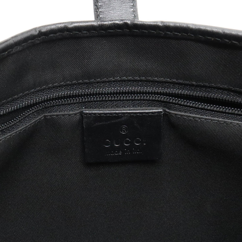 GUCCI GG Canvas Jackie Line Shoulder Bag Leather Black 001.3306.3444