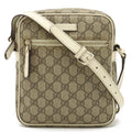GUCCI GG Plus Supreme Shoulder Bag Pochette PVC Leather Khaki Beige Brown Ivory 233268