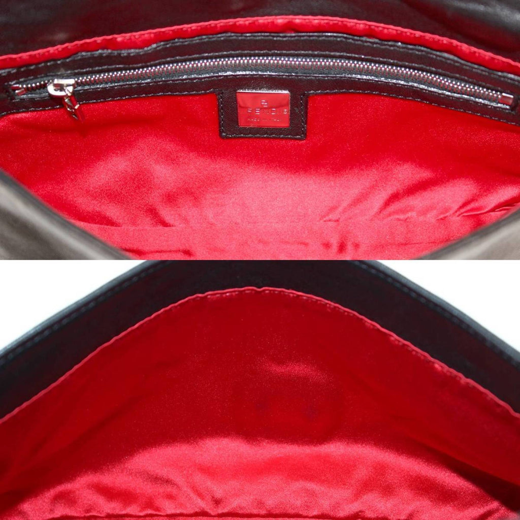 FENDI mamma bucket handbag leather black