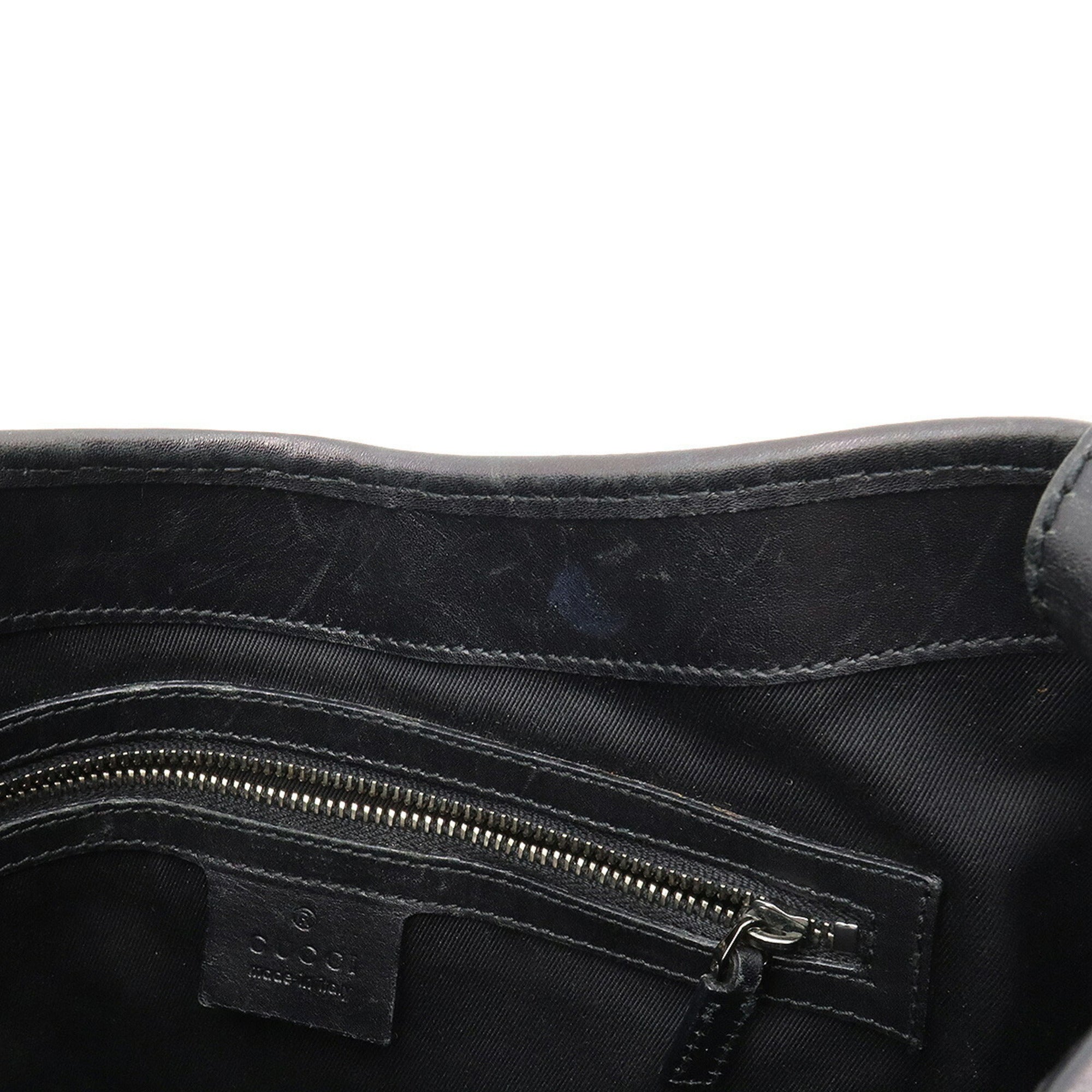 GUCCI GG Canvas New Jackie Shoulder Bag Leather Black 110291