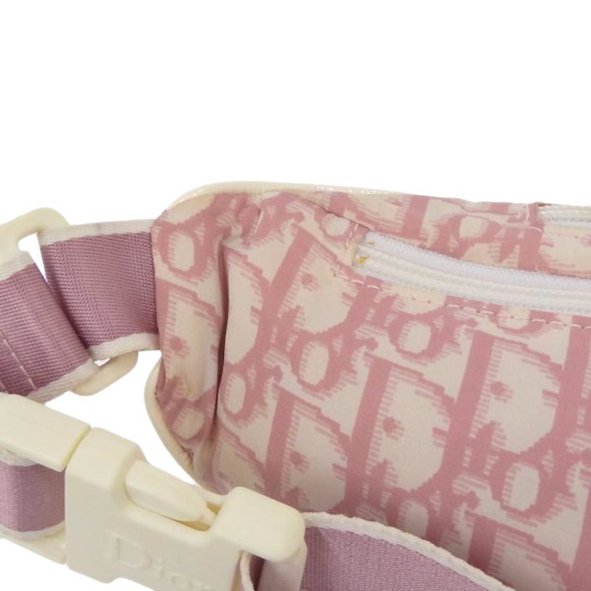 Christian Dior Bag Women's Waist Trotter Nylon Pink White