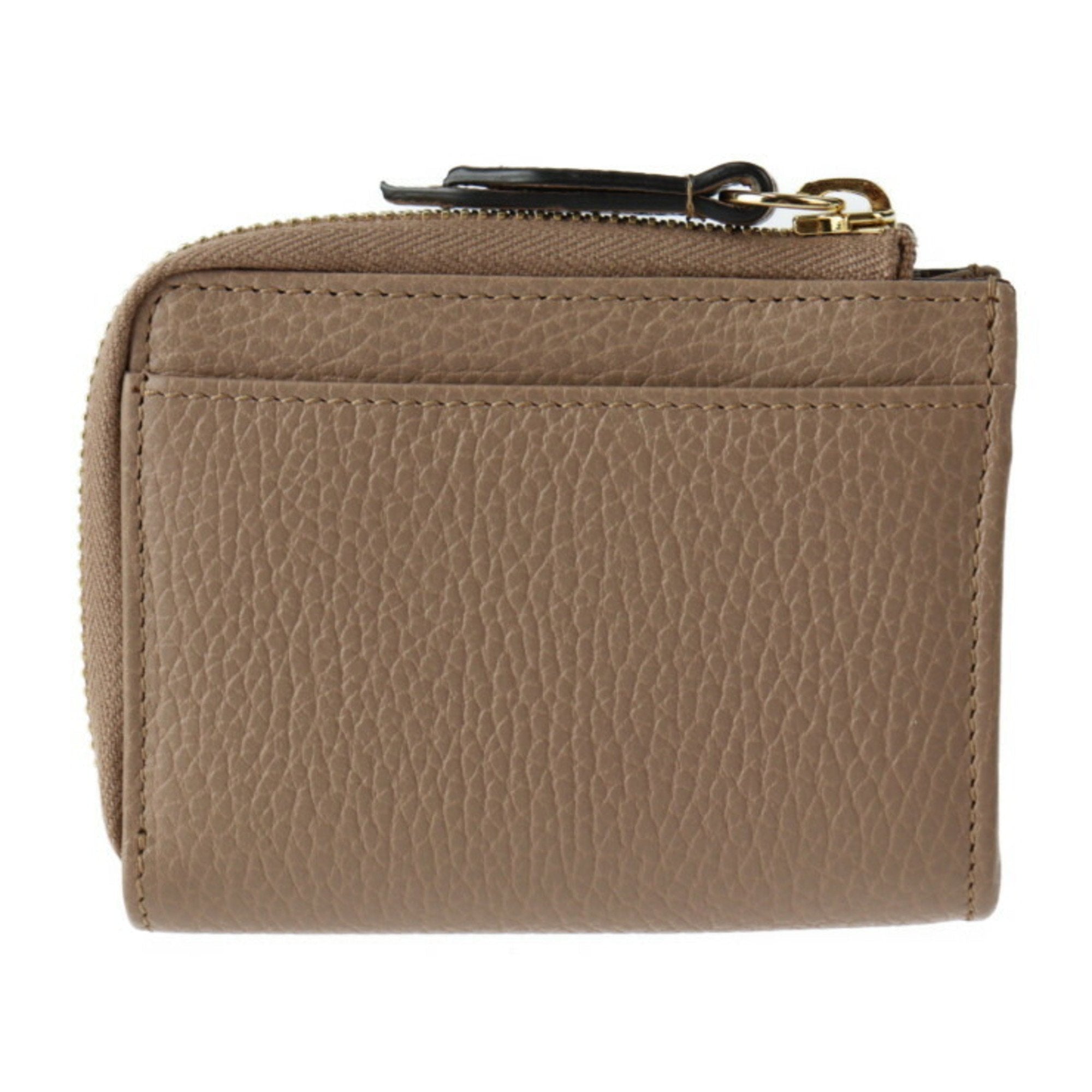 GUCCI GG Marmont Coin Case 644406 Leather Beige Gold Metal Fittings Purse L-shaped Zipper Japan Limited