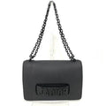 CHRISTIAN DIOR Bag JA DIOR Chain Shoulder Dark Gray Black Women's Leather ChristianDior