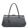 GUCCI Charm Handbag 92726 Black Canvas Leather Women's