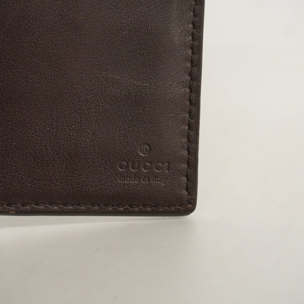 GUCCI ssima Bi-fold Long Wallet Silver Metal Fittings 233154 Brown