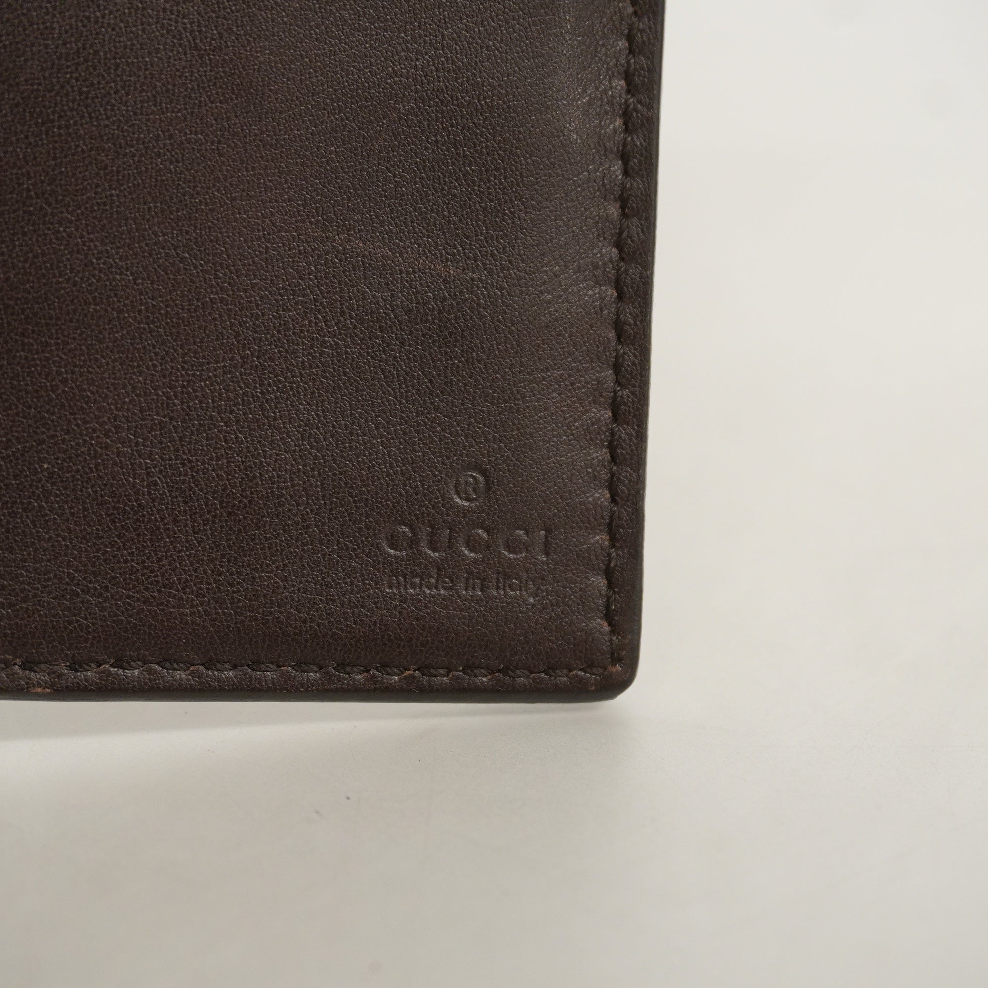GUCCI ssima Bi-fold Long Wallet Silver Metal Fittings 233154 Brown