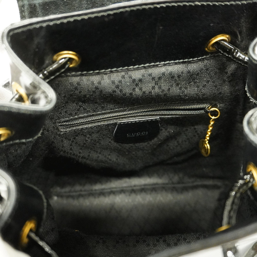 Gucci  Bamboo Rucksack Enamel 003 2058 0030 Women's Backpack Black