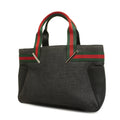 GUCCI  Sherry Line 73984 Women's Denim,Leather Tote Bag Black