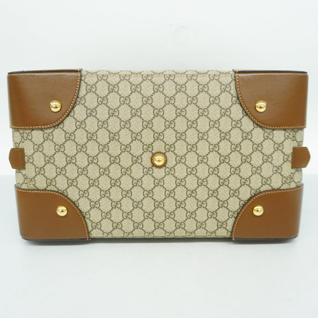 GUCCI  Interlocking G 322055 Unisex GG Supreme Boston Bag Beige,Brown