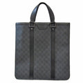 GUCCI GG Supreme 322072 Men's Coated Canvas Handbag,Tote Bag Black,Dark Gray