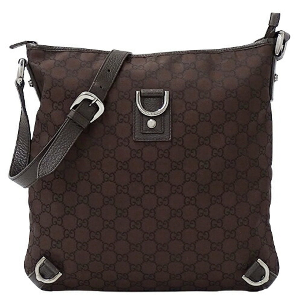 GUCCI Bag Women's Shoulder Abbey GG Nylon Brown 268642 Crossbody