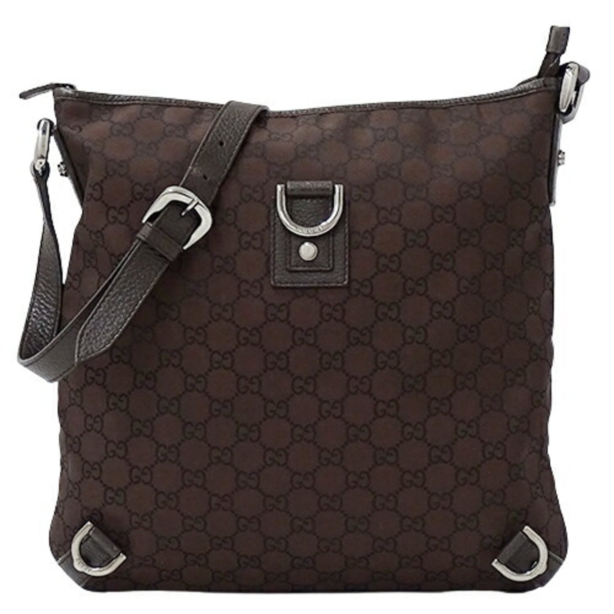 GUCCI Bag Women's Shoulder Abbey GG Nylon Brown 268642 Crossbody