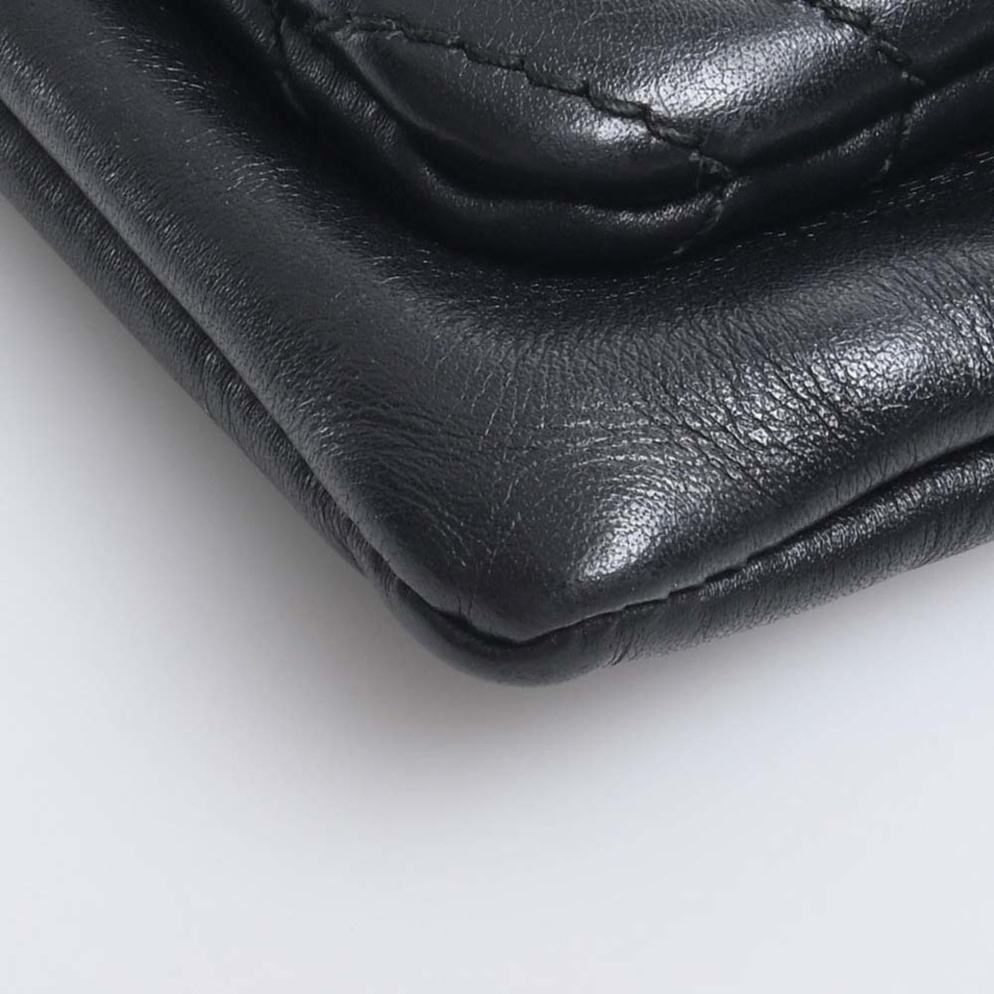GUCCI GG Marmont Leather Shoulder Bag 453878 Black Women's