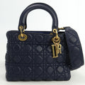 CHRISTIAN DIOR Lady Medium Canage Handbag Lambskin Women's