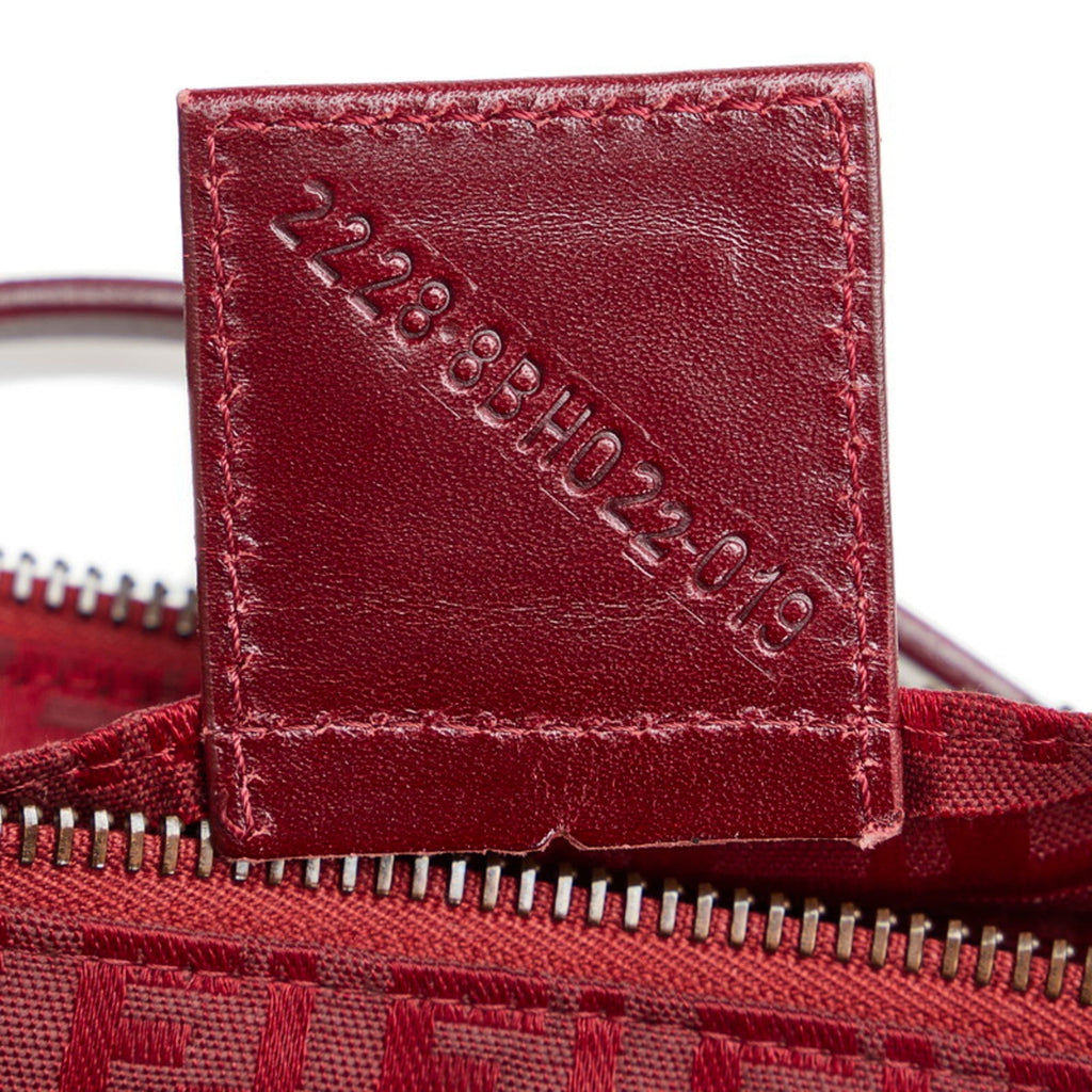 FENDI Zucchino handbag tote bag 8BH022 red canvas leather ladies