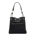 GUCCI GG Canvas One Shoulder Bag 001 4021 Black Leather Women's