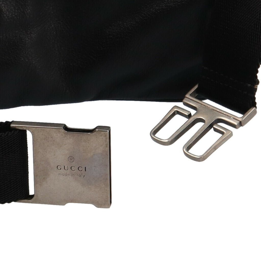 GUCCI Waist Bag Leather Black Men's