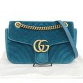 GUCCI GG Marmont Velvet Suede Buckskin Heart Chain Shoulder Bag 443497 591693