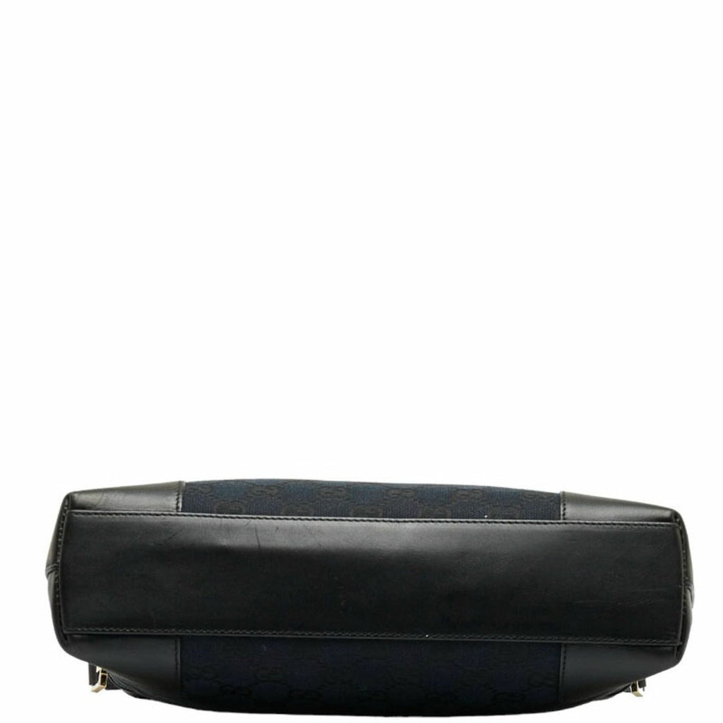 GUCCI GG Canvas One Shoulder Bag 33900 Black Leather Women's