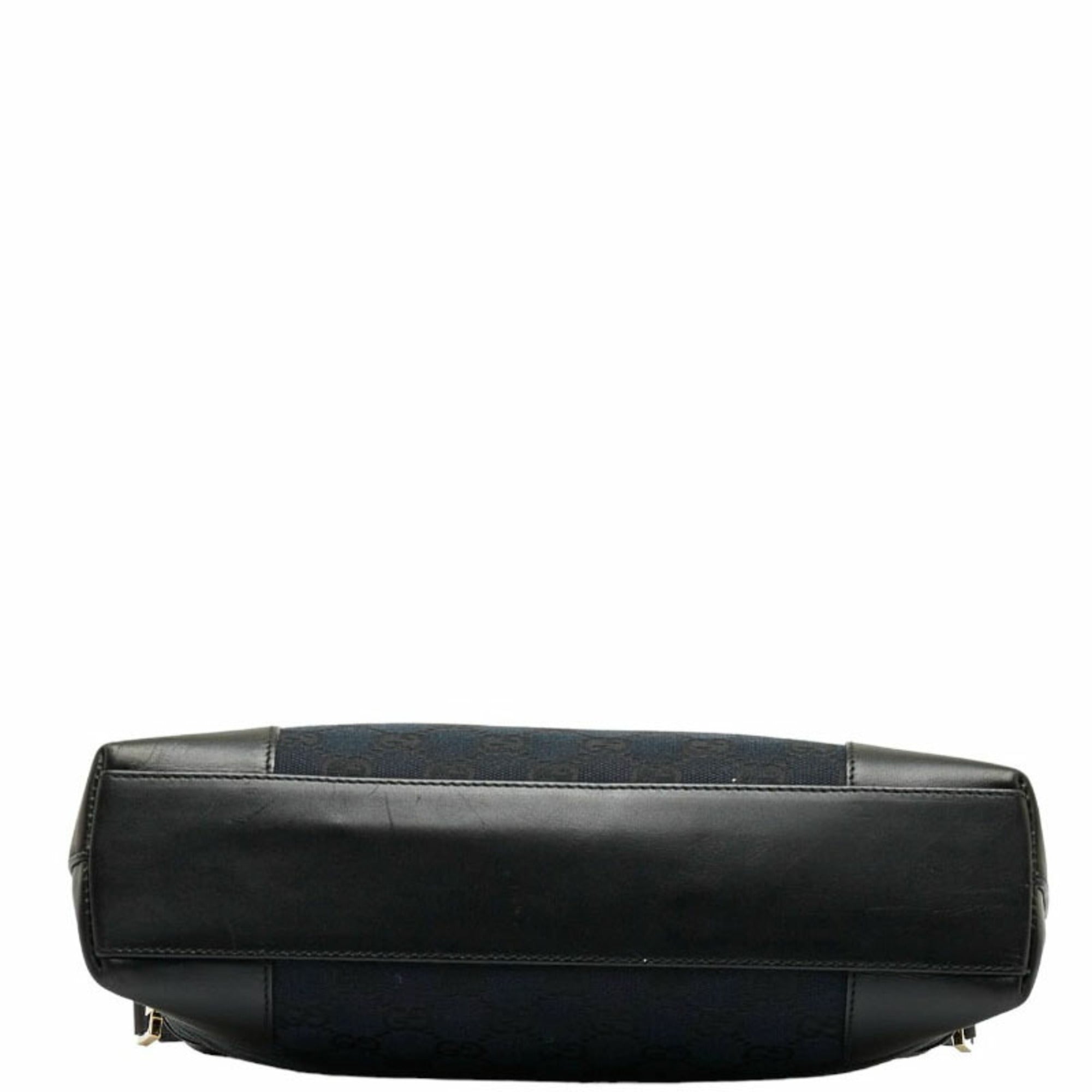 GUCCI GG Canvas One Shoulder Bag 33900 Black Leather Women's