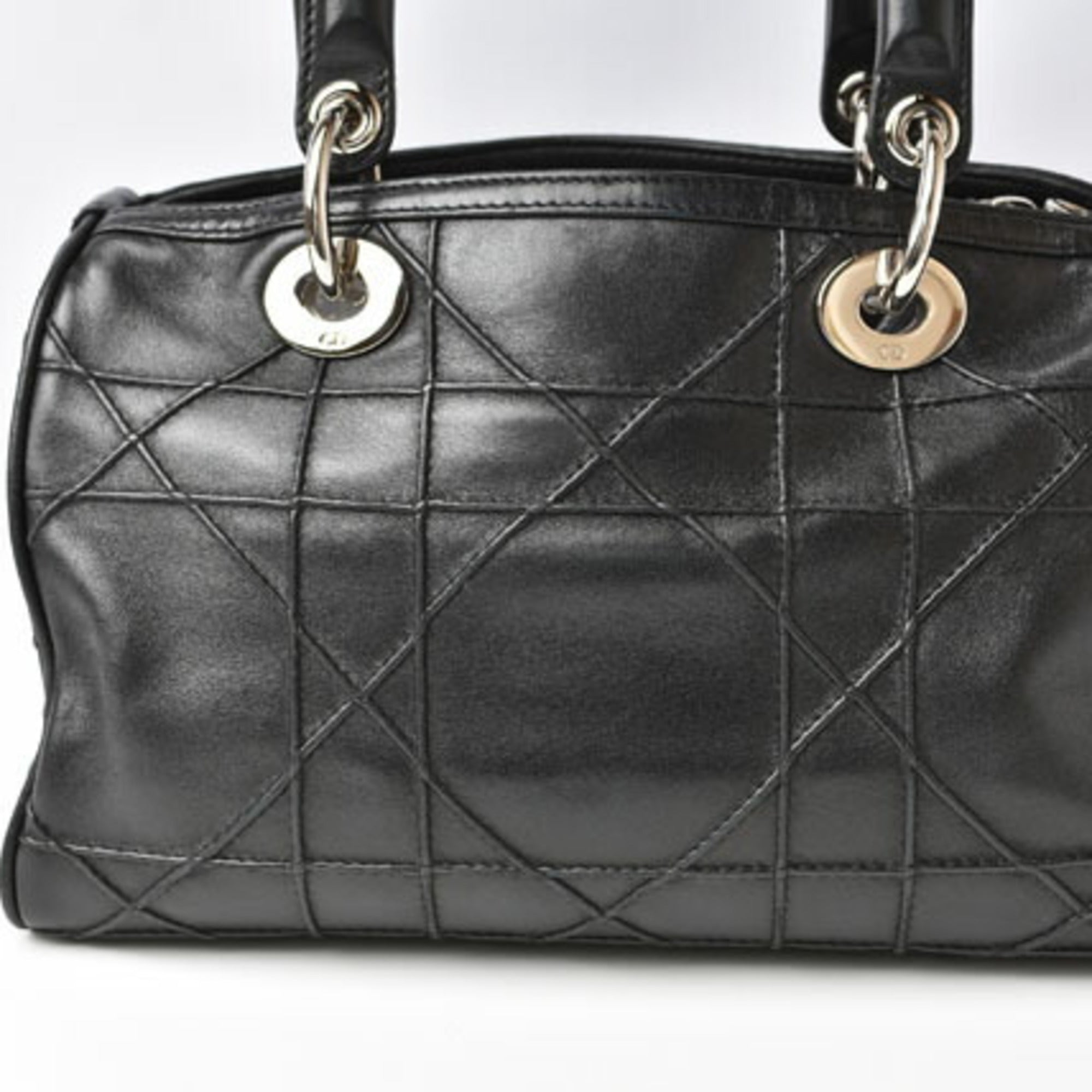 Christian Dior Boston Bag Shoulder Lady Canage Lambskin Black