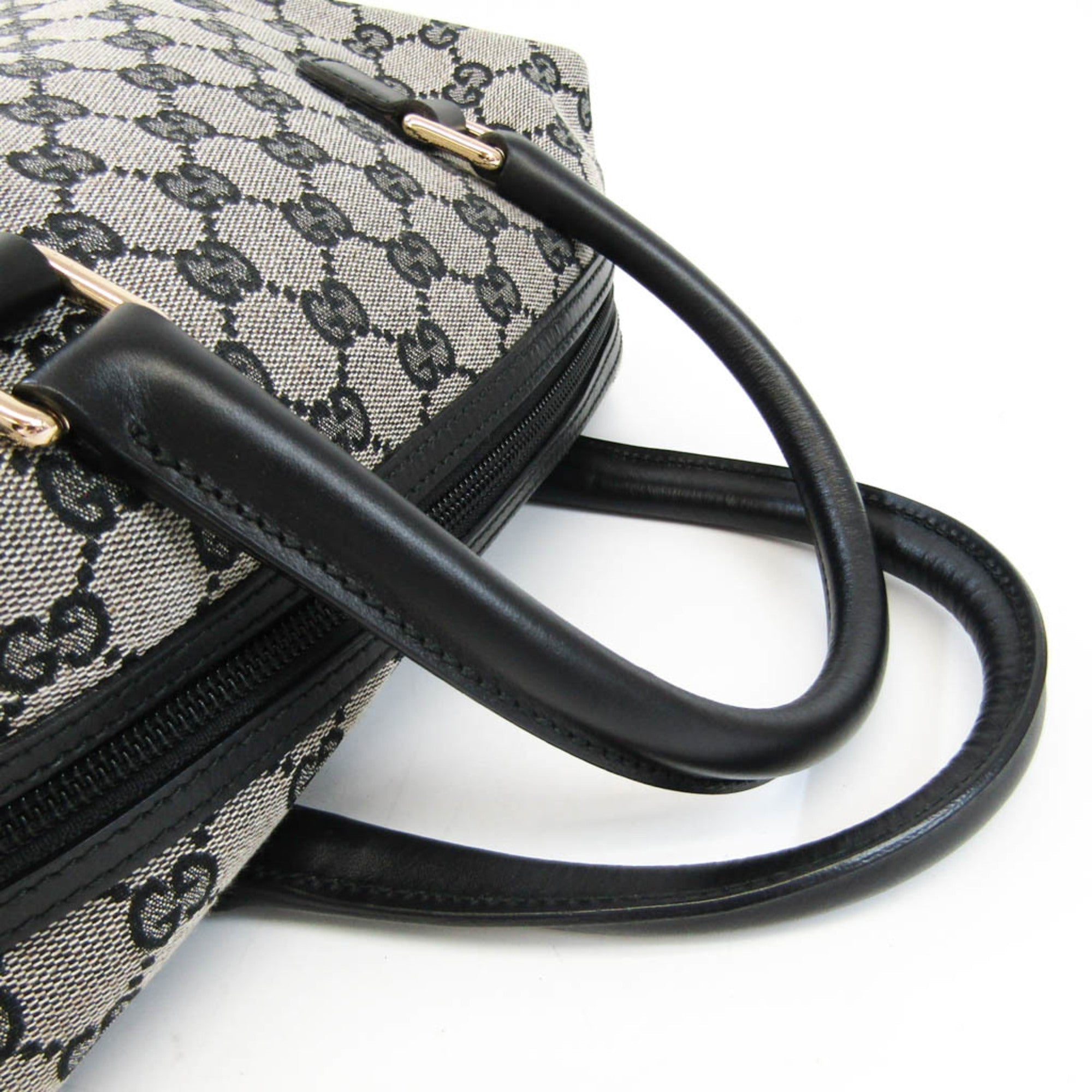 GUCCI GG Canvas 272375 Women's Leather,Canvas Handbag Black,Gray