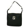 FENDIAuth  FF Logo Women's Nylon Shoulder Bag Black